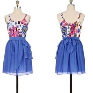 Dolan Ascend‎ Blue Watercolor Print Dress Size XS